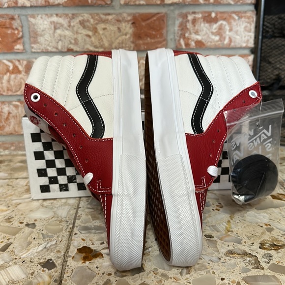 Vans Skate Sk8 hi Sport leather chilly pepper true white pop Cush - Picture 8 of 10